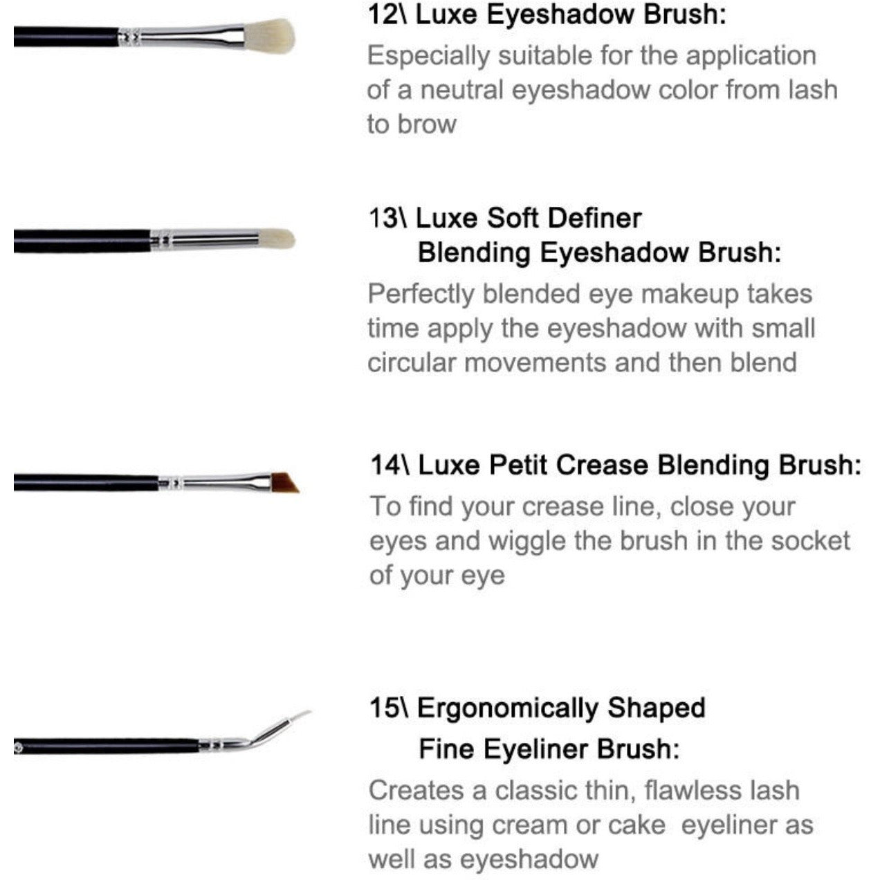 15 piece Make Up brush set with Bag